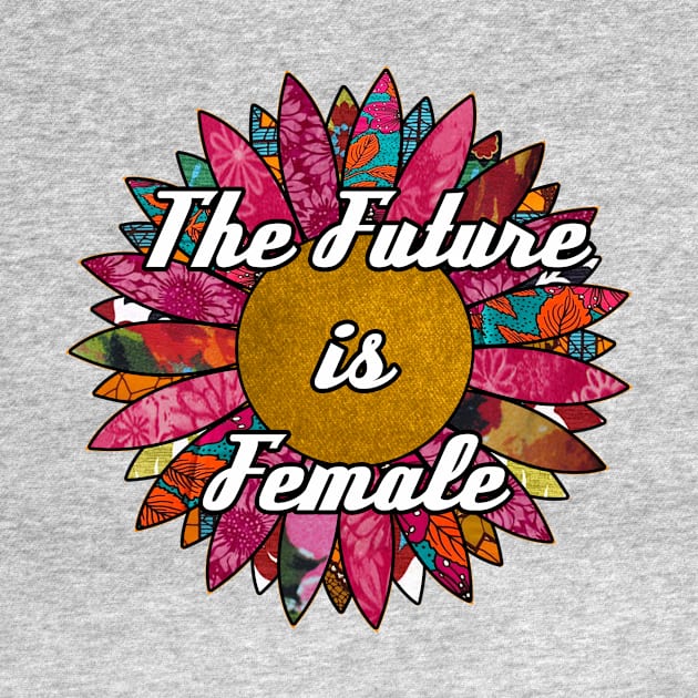 The Future is Female Retro Fabric Collage by artbyomega